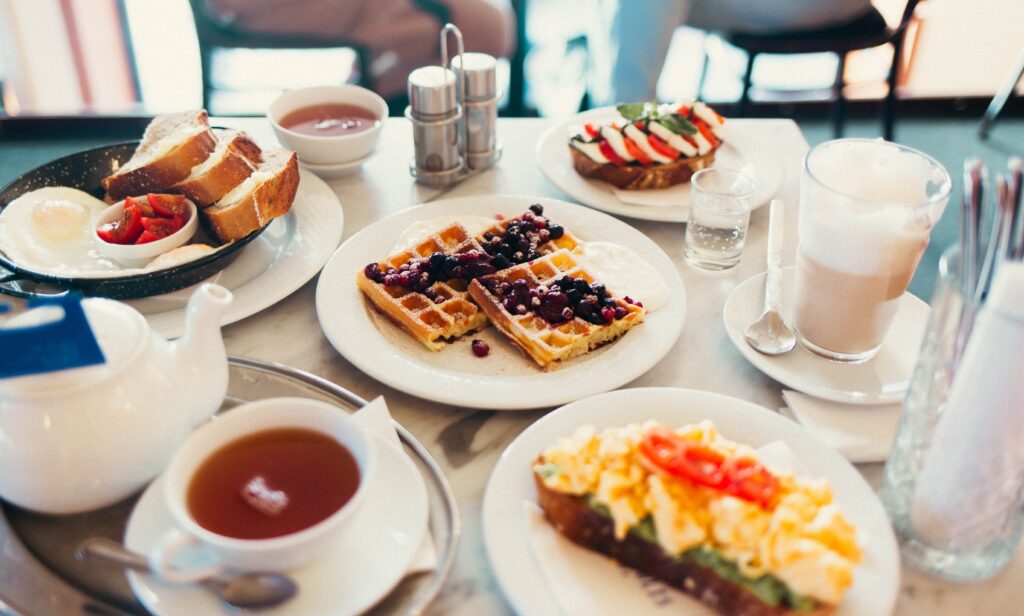 Nutritious and balanced healthy breakfast with fresh and wholesome foods